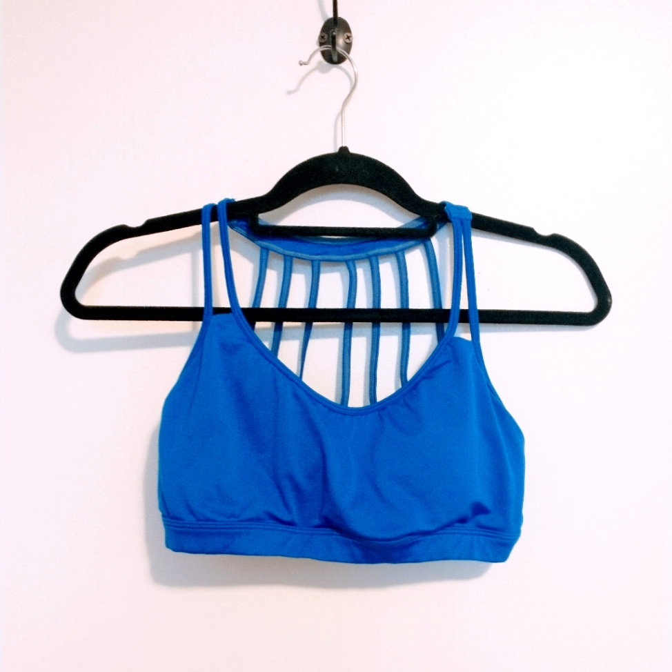 Weekend Blue Strappy Back Sports Bra Size Medium